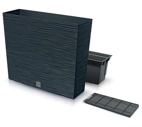 Изображение товара Цветник с вкладышем Prosperplast DFC600T S433 Цветник FURU CASE TOWER 580 мм, 180 мм, высота 498 мм, антрацит 066759