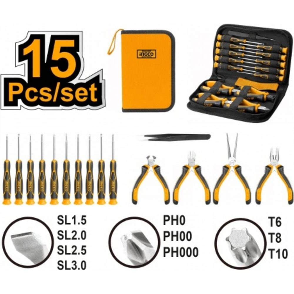 фото Набор прецизионного инструмента ingco