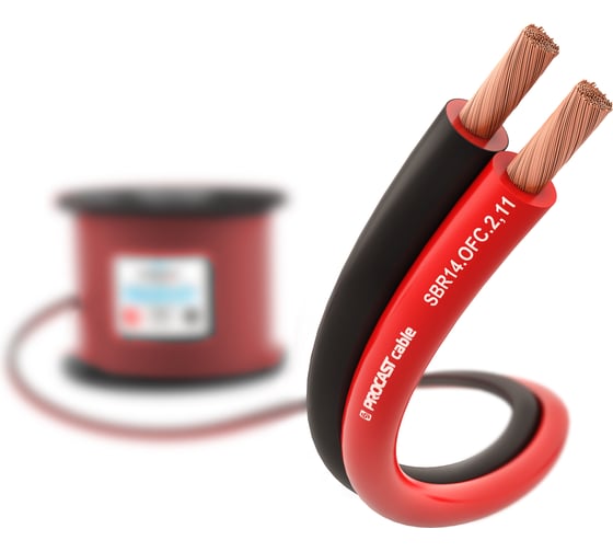 Изображение товара Акустический кабель PROCAST cable SBR 14.OFC.2,11.5, 14AWG 2x2,11mm2, красно-черный, 5 м НФ-00001759