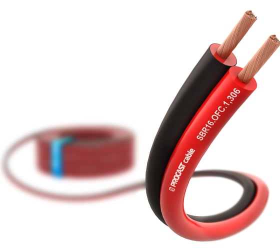 Изображение товара Акустический кабель PROCAST cable SBR 16.OFC.1,306.15, 16AWG 2x1,306mm2, красно-черный, 15м НФ-00001755