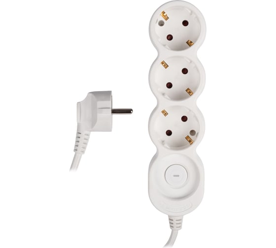 Изображение товара Удлинитель Jazzway EX-03GS-300 (3 x 3) заземление, шторки, выключатель с подсветкой 5034792