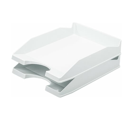 Изображение товара Горизонтальный лоток для бумаг BRAUBERG комплект 2 шт, Modern, 346x254x61 мм, белый 238026