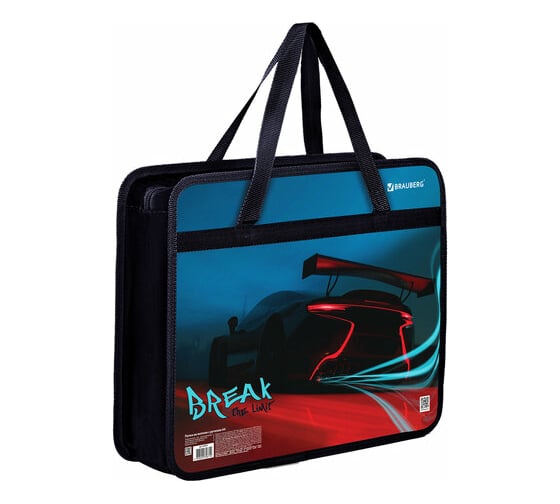 Изображение товара Папка на молнии с ручками BRAUBERG А4, 1 отделение, пластик, 80 мм, Speed 270872