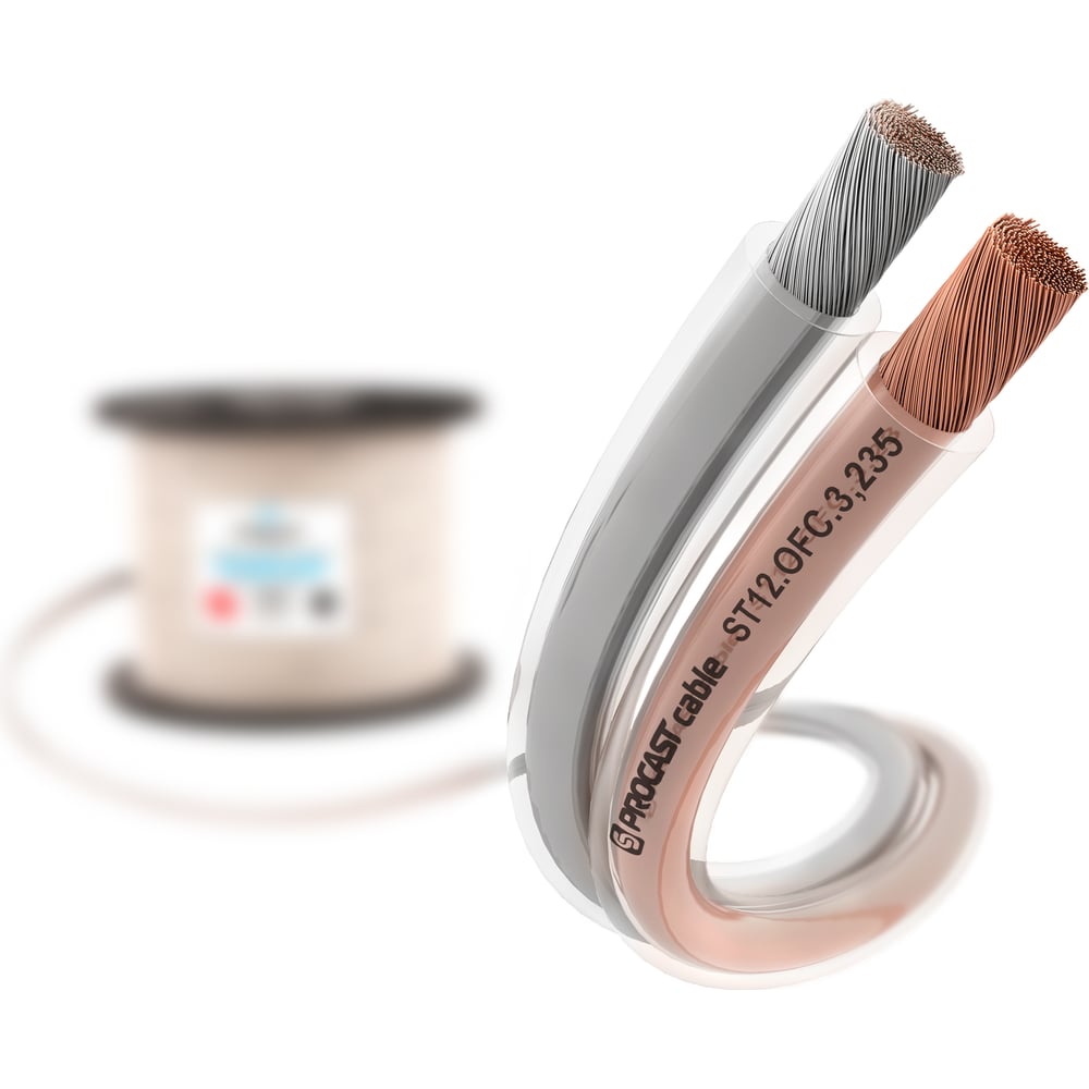 Изображение товара Акустический кабель PROCAST cable ST 12.OFC 14AWG 2x3.235mm2 10 м прозрачный