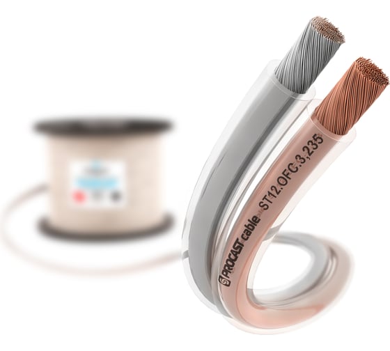 Изображение товара Акустический кабель PROCAST cable ST 12.OFC.3,235.15, 14AWG 2x3,235mm2, прозрачный, 15 м НФ-00001803