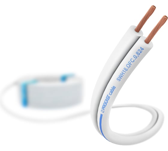 Изображение товара Акустический кабель PROCAST cable SWH 18.OFC.0,824.100, 18AWG 2x0,824mm2, белый, 100 м НФ-00001781