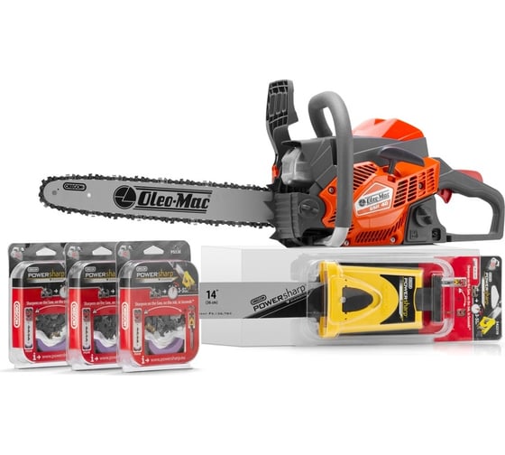 Изображение товара Бензопила Oleo-Mac GSH 40 16", 3/8, 1.3 мм + комплект PowerSharp шина 14”, 5033-9001E1PS14/2