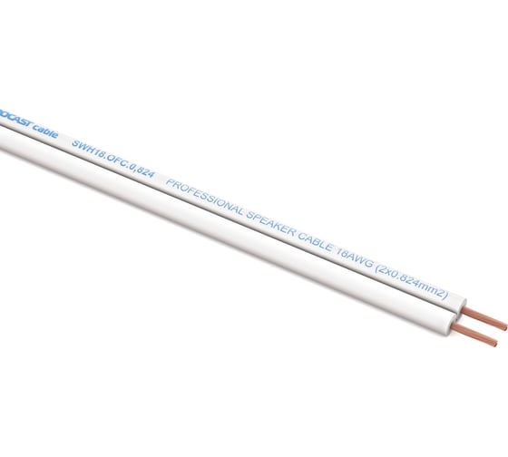 Изображение товара Акустический кабель PROCAST cable SWH 18.OFC.0,824.5, 18AWG 2x0,824mm2, белый, 5 м НФ-00001777