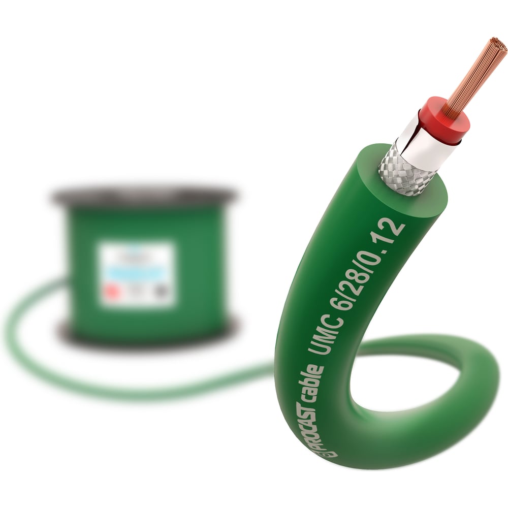 Изображение товара Кабель микрофонный небалансный PROCAST UMC 6/28/0,12.3, 3 м, зеленый