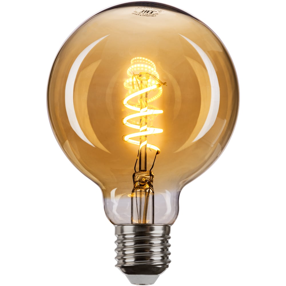 Изображение товара Светодиодная лампа G95 Винтаж 4 Вт E27 теплый белый спираль декоративная