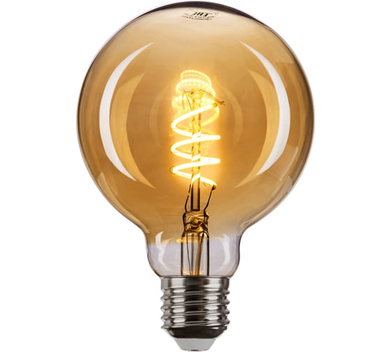 Изображение товара Лампа светодиодная E27 «Винтаж» золотистая, шар, G95 (со спиралью), 4 Вт, 230 В, 2700К TDM ELECTRIC SQ0340-0346