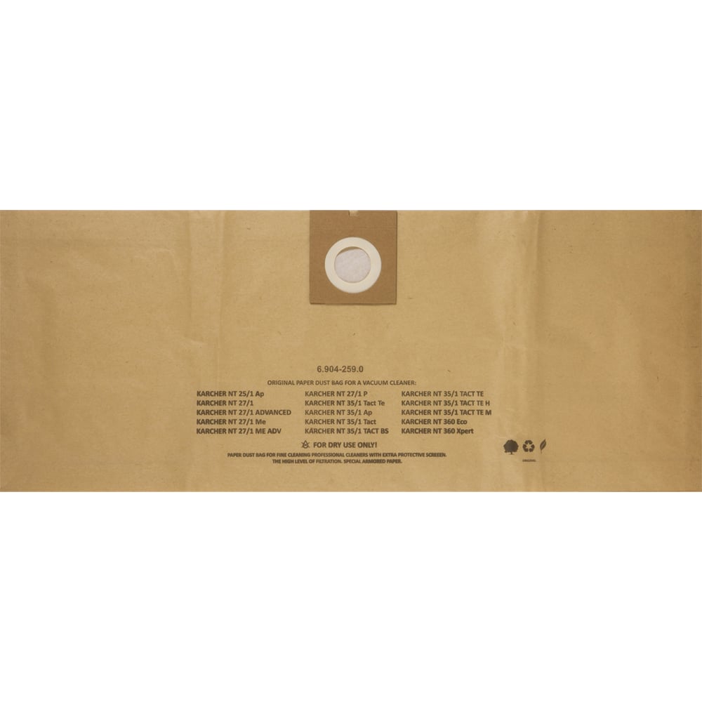 Изображение товара Бумажные фильтр-мешки для пылесоса Karcher 301 300 шт профессиональные