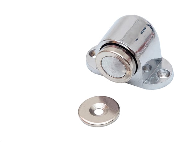 Изображение товара Ограничитель двери СКОБЯНОЙ с магнитом, напольный, хром 002465