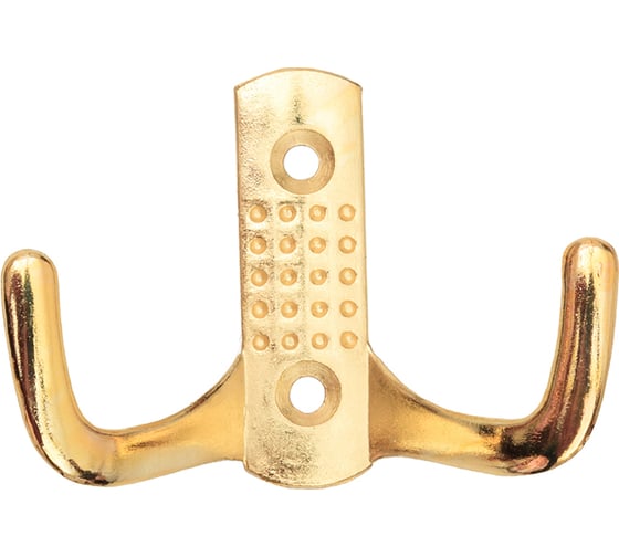 Изображение товара 2-х рожковый крючок СКОБЯНОЙ перфорированный, золото 002840