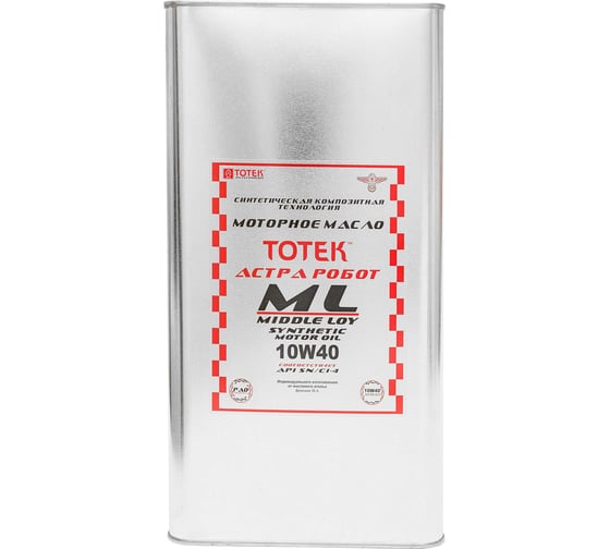 Изображение товара Моторное масло ТОТЕК ML синтетическое, SAE 10W40, 20 л, жесть ML1040020