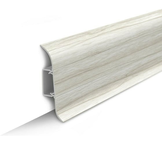 Изображение товара Плинтус с центральной планкой IDEAL Классик 85 мм, 2.2 м, 267 клен белый К-П85п 267 КЛН БЕЛ