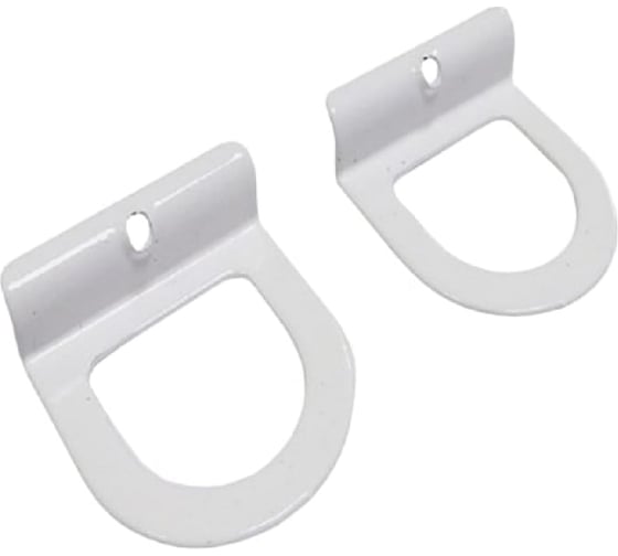 Изображение товара Ручка москитной сетки СКОБЯНОЙ металл, белая, 2 шт. 008404