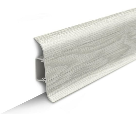 Изображение товара Плинтус с центральной планкой IDEAL Классик 85 мм, 2.2 м, 230 дуб айсберг К-П85п 230 дуб АЙС