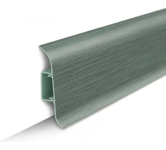 Изображение товара Напольный плинтус с центральной планкой IDEAL Классик 55 мм, 2.2 м, 027 зеленый К-П55п 027 ЗЕЛ