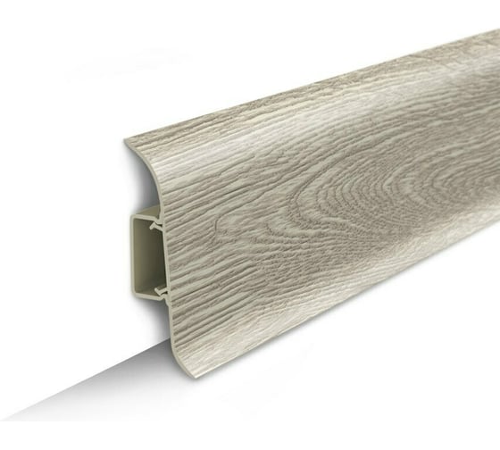 Изображение товара Плинтус с центральной планкой IDEAL Классик 55 мм, 2.2 м, 229 дуб латте К-П55п 229 дуб ЛАТ