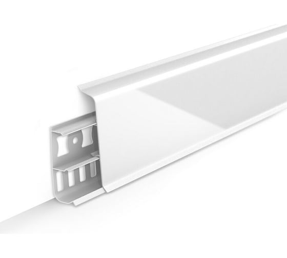 Изображение товара Напольный плинтус DECONIKA (55 мм; 2,2 м; 001-G белый глянец) Д-П55 001-0 БЕЛ-Г