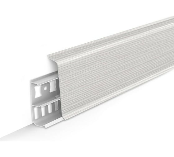 Изображение товара Напольный плинтус DECONIKA (55 мм; 2,2 м; 255 ясень бьянко; 1 шт.) Д-П55 255 ЯСН БНК