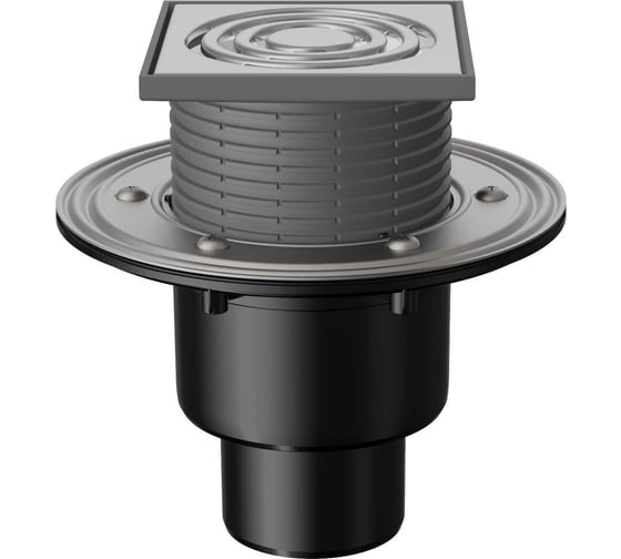 Изображение товара Сливной трап Fachmann T 310.1 SOsP 125x125 регулируемый, без гидрозатвора, вертикальный выпуск 04.018