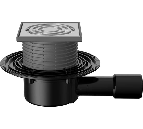 Изображение товара Сливной трап Fachmann T 510.0 SOsP 125x125 регулируемый, без гидрозатвора, горизонтальный выпуск 04.029