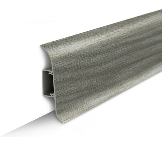 Изображение товара Напольный плинтус с центральной планкой IDEAL Классик 70 мм, 2.2 м, 210 дуб пепельный К-П70п 210