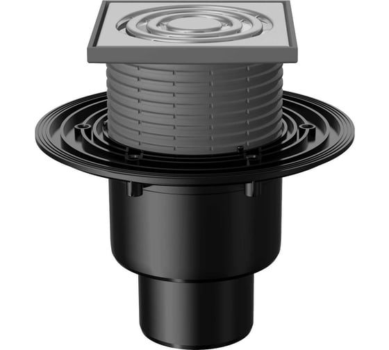 Изображение товара Сливной трап Fachmann T 310.0 SHsP 125x125 регулируемый, с гидрозатвором, вертикальный выпуск 04.053