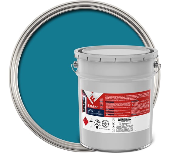 Изображение товара Универсальная эмаль ПФ-115 ЯРОСЛАВСКИЕ КРАСКИ FAKTOR голубая, барабан 20 кг 214714