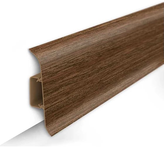 Изображение товара Напольный плинтус с центральной планкой IDEAL Классик 70 мм, 2.2 м, 291 орех К-П70п 291 ОРХ