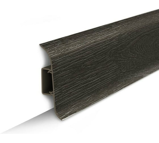 Изображение товара Напольный плинтус с центральной планкой IDEAL Классик 70 мм, 2.2 м, 303 венге темный К-П70п 303