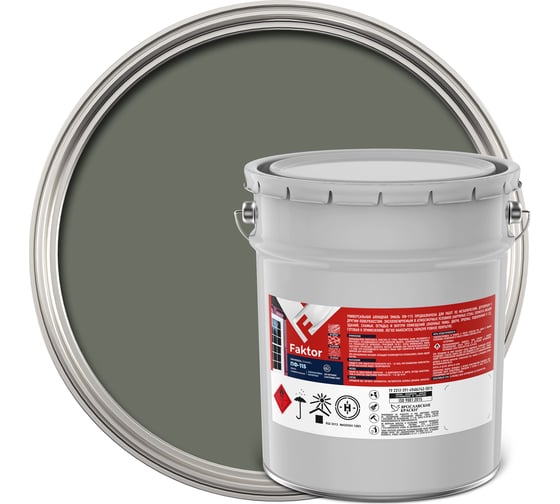 Изображение товара Универсальная эмаль ПФ-115 ЯРОСЛАВСКИЕ КРАСКИ FAKTOR серая, барабан20 кг 214736