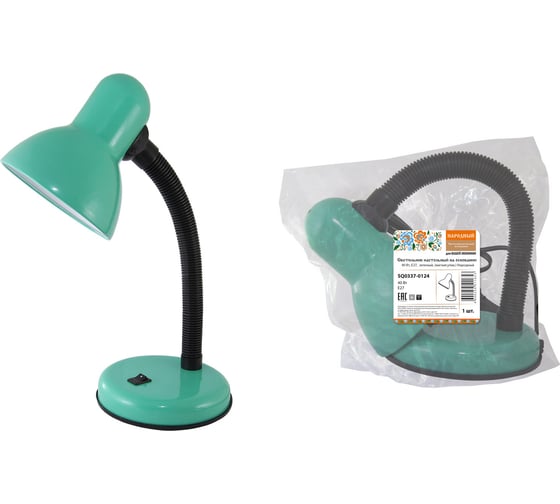 Изображение товара Настольный светильник на основании TDM ELECTRIC 40Вт, E27, зеленый, мягкая упаковка, Народный SQ0337-0124