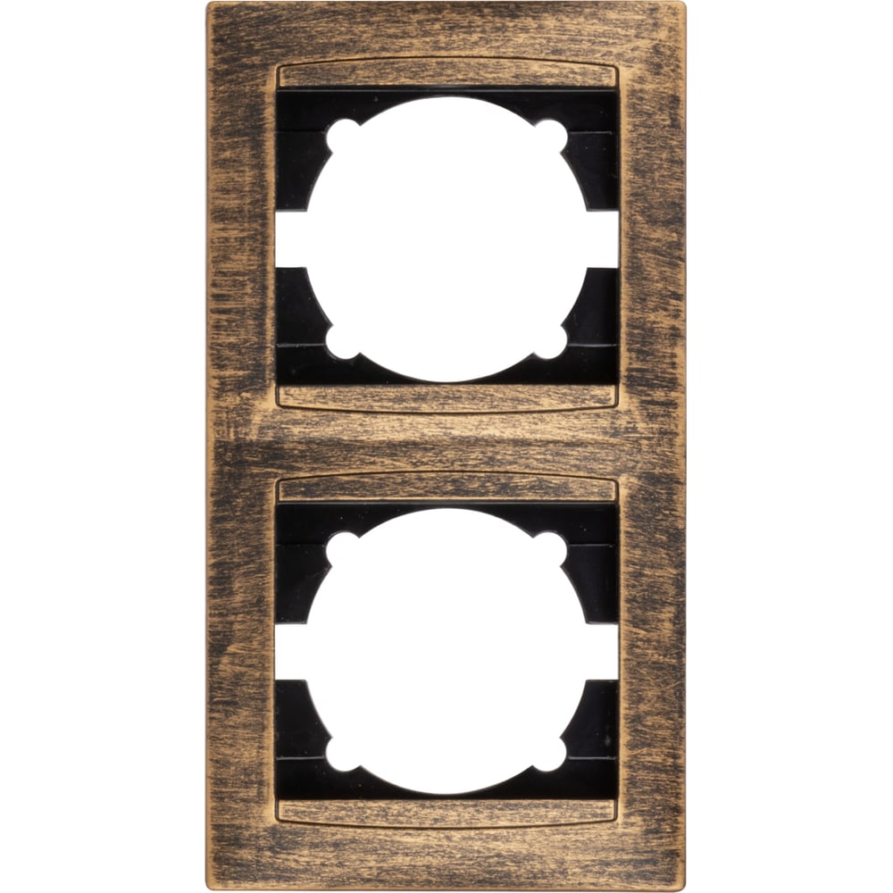 Изображение товара 2-х постовая вертикальная рамка TDM ELECTRIC серия Лама старинная бронза