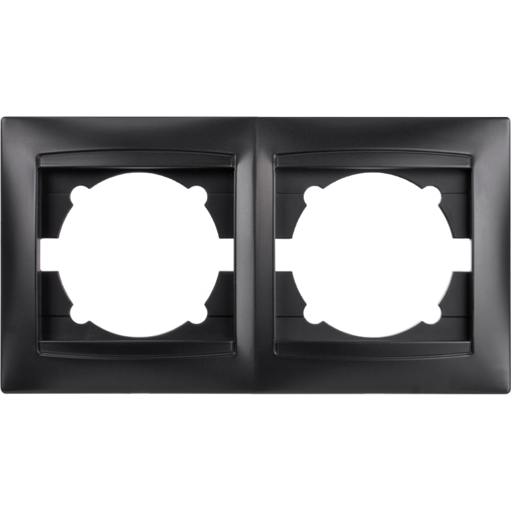 Изображение товара 2-х постовая горизонтальная рамка TDM ELECTRIC графит серия Лама SQ1815-0630