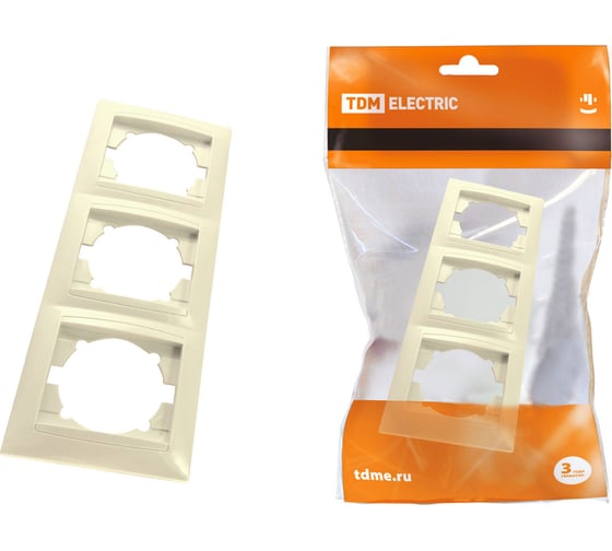 Изображение товара 3-х постовая горизонтальная рамка TDM ELECTRIC графит, Лама SQ1815-0631