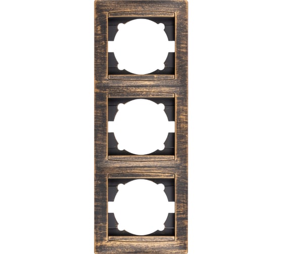 Изображение товара Рамка 3-х постовая вертикальная TDM ELECTRIC старинная бронза, серия "Лама" SQ1815-0780