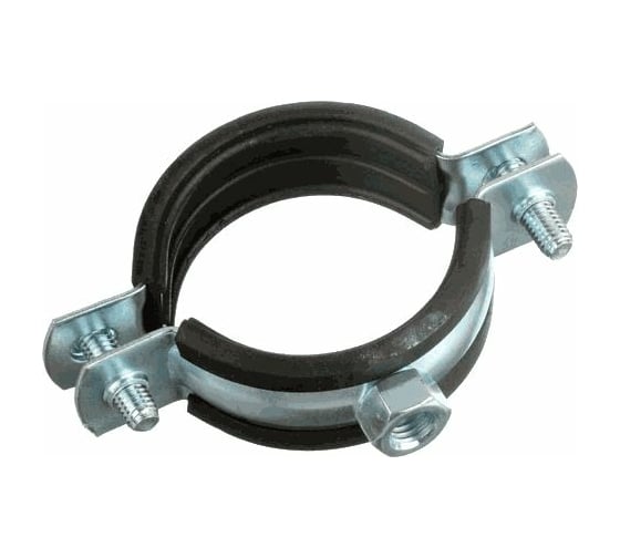Изображение товара Оцинкованный хомут с резиновым уплотнителем Terma 60-64 мм (2), с гайкой М8 24034 28717