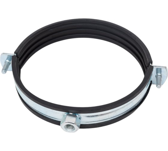 Изображение товара Оцинкованный хомут с резиновым уплотнителем Terma 132-140 мм (5), с гайкой М10 24027 28722