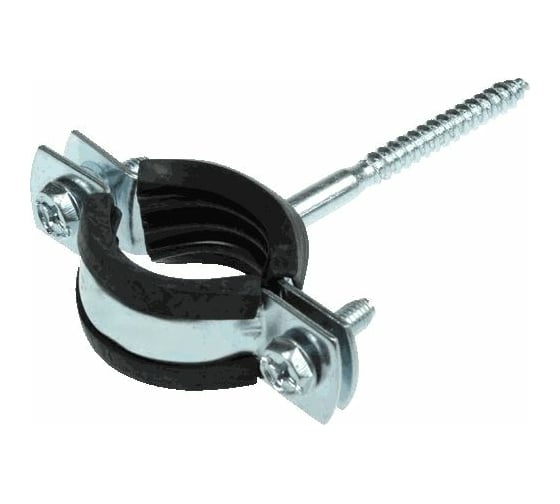Изображение товара Оцинкованный хомут с резиновым уплотнителем Terma 1/2" 20-24 мм, с шурупом 24002 28702