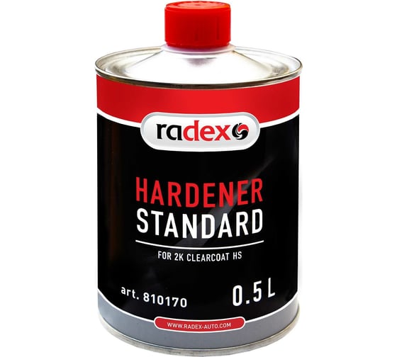 Изображение товара Отвердитель для 2K HS прозрачного лака Radex (12302) RADEX стандартный, 0.5 л 810170