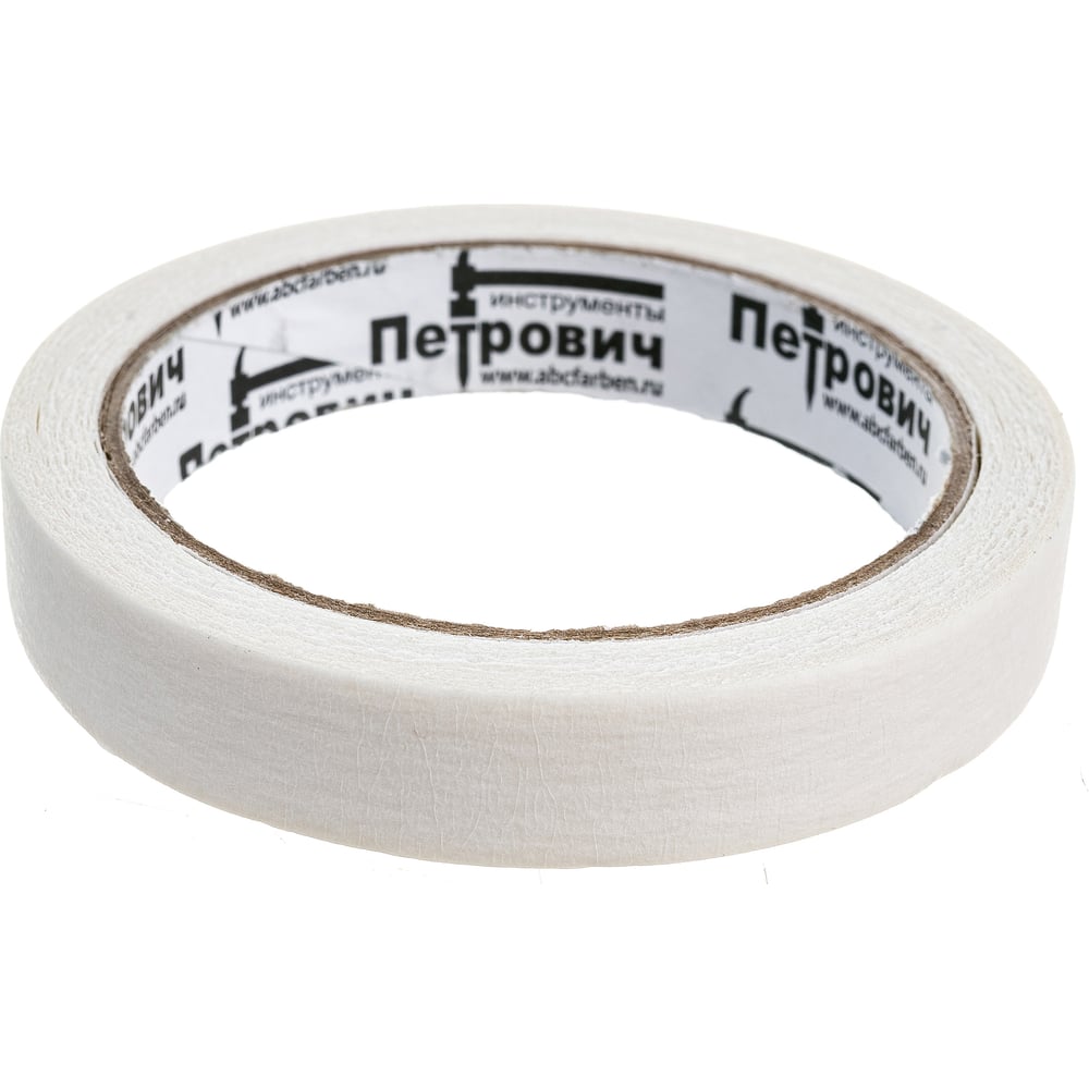 Изображение товара Малярная креповая лента Петрович 17 мм х 25 м термостойкая бежевый