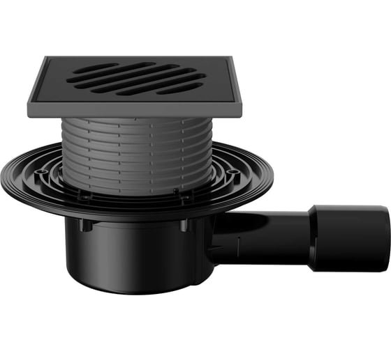 Изображение товара Сливной трап Fachmann регулируемый с гидрозатвором T 510.0 PNsB 145x145 горизонтальный выпуск 04.035