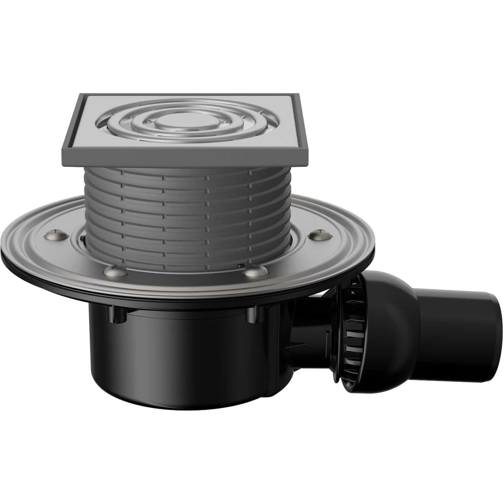 Изображение товара Сливной трап Fachmann регулируемый с сухим затвором 125x125 горизонтальный