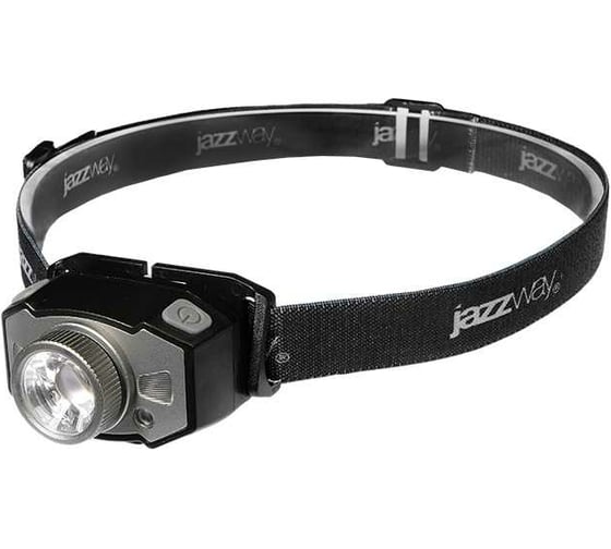 Изображение товара Аккумуляторный налобный фонарь Jazzway  AccuH1-L5WZ-bk zoom LED 5Вт + 2хRED SMD IP54 5 режимов: 100проц. 180лм 3.5ч/50проц. 110лм 5.5ч/30проц. 65лм 15ч/красн. 28ч/мигающ. красн. 12ч аккум. 0.8А.ч управл. жестами черн./сер. 5036642