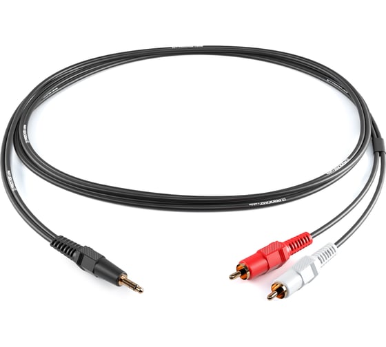 Изображение товара Межблочный кабель PROCAST cable S-MJ/2RCA.2 3,5mm miniJack TRS-2RCA male, 2m, черный НФ-00000424