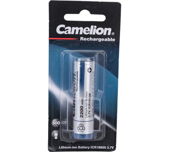 Изображение товара Литий-ионный аккумулятор Camelion ICR18650 2200 mah ICR18650F-22BP1, 3.7 V, Li-Ion/ LiCoO2 14720