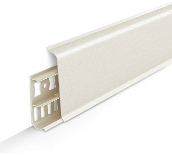 Изображение товара Напольный плинтус DECONIKA (85 мм; 2,2 м; 033 кремово-белый; 1 шт.) Д-П85 033 КРМ БЕЛ